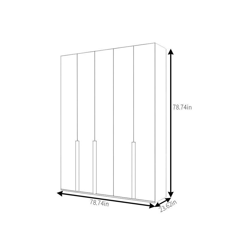 Simple Solid Colour Fashion Wardrobe, 78.74" H x 78.74" W x 23.62" D