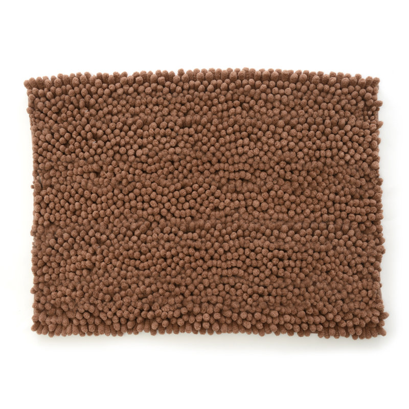 Evyan Non-Slip Bath Rug, 17" W x 24" L, Sand