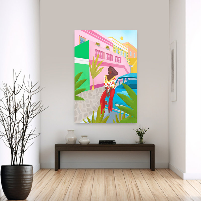 Art contemporain, palmier abstrait, art urbain, H 60 po x l 40 po
