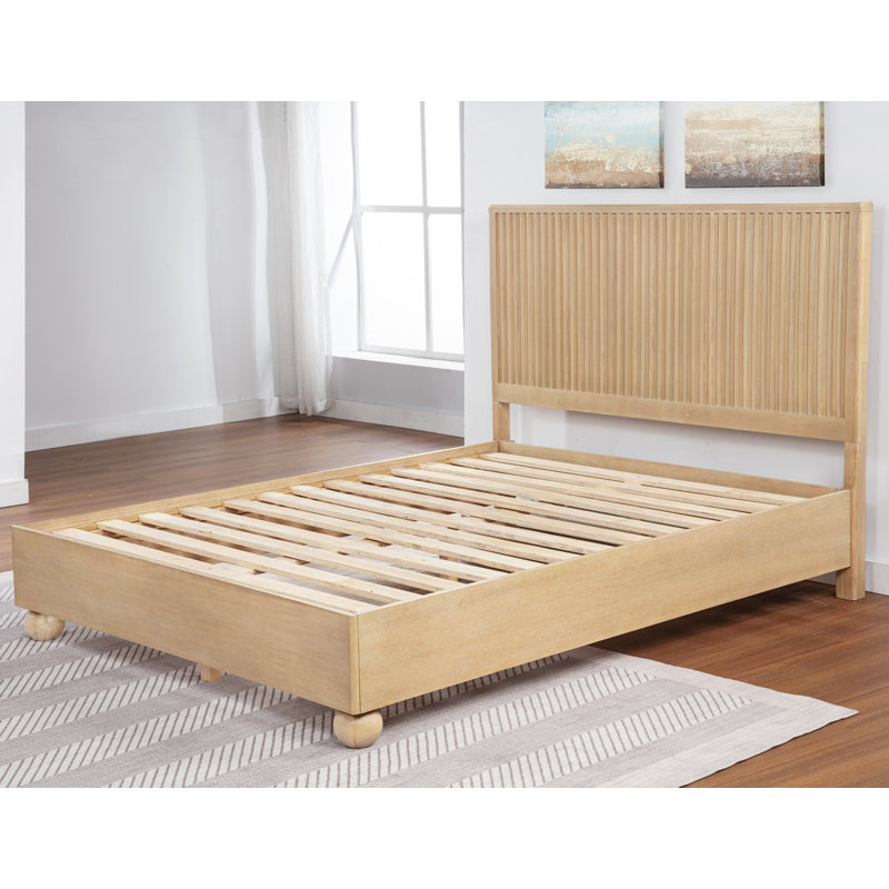 Atlas Light Oak Fluted Platform Bed, Queen