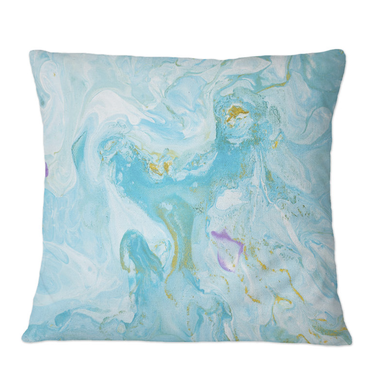 Coussin Turquoise Marble, 16 po x 16 po