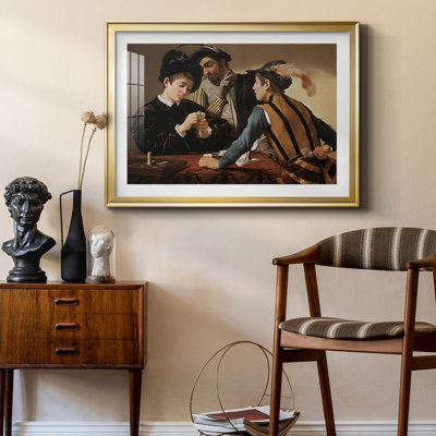 The Cardsharps-Caravaggio-Framed Print with Mat and glass-c. 1594