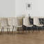 Ensemble 4 pièces de chaises de salle à manger intégrées en tissu technique. Confortable et durable, support stable, conception unique et pieds en métal noir.-2145709593