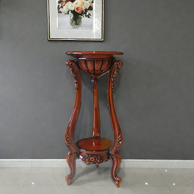 Solid wood flower stand multi-layer three-legged