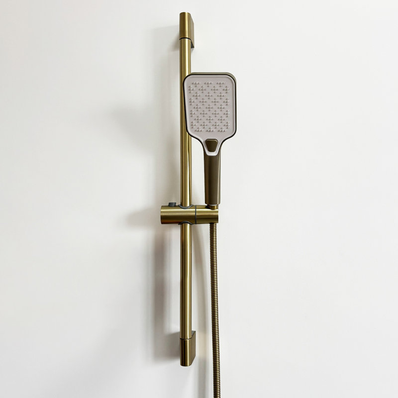 Handheld Shower with Slide Bar and Hose, Gold 