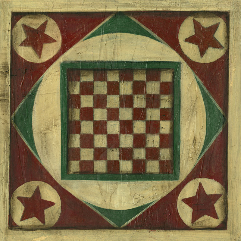 Small Antique Checkers - Wrapped Canvas Print, 30cm H x 30cm W x 3.8cm D