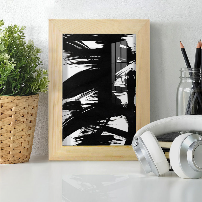 «Fumiyo Black Bamboo I», impression encadrée sur papier, H 6 po x l 4 po x P 1 po, Naturel