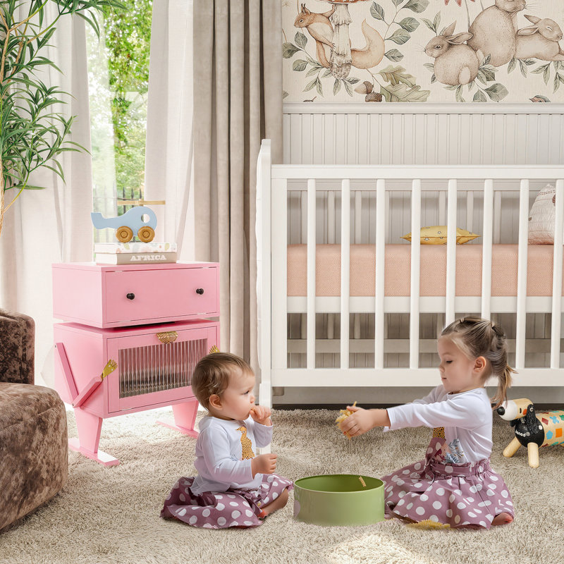 Ensemble de 2 tables de bout robotisées à rotation sur 360 ° Anabelia, Rose