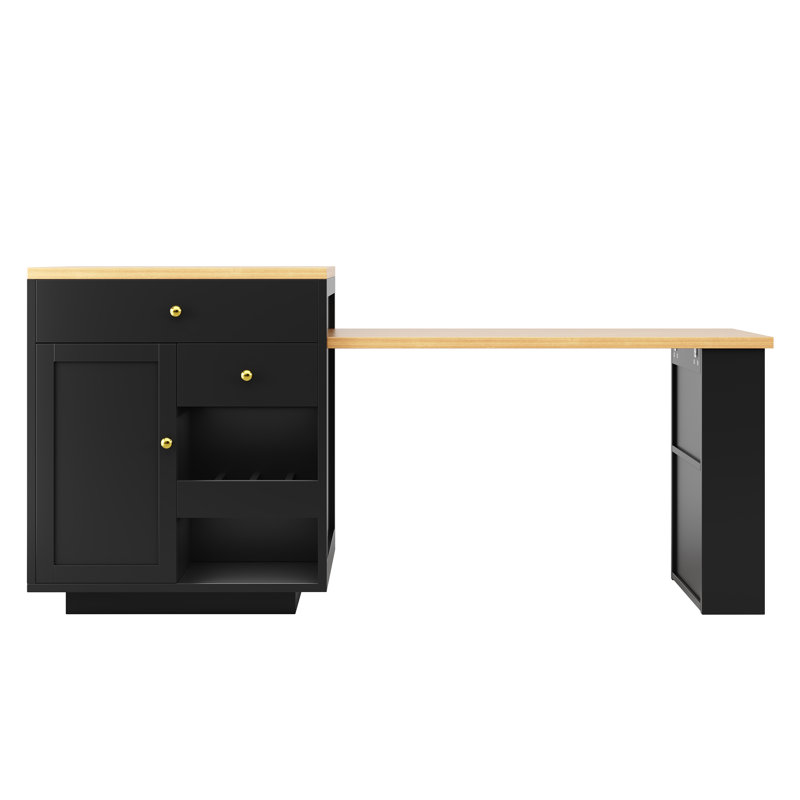 Kitchen Island, BLACK