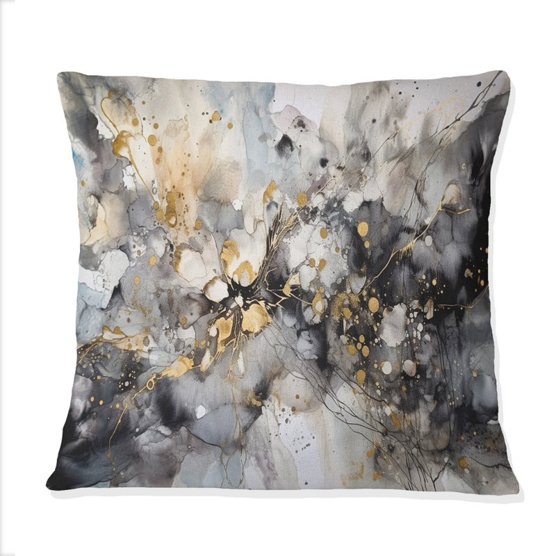 Coussin décoratif gris délicat à motif abstrait brossé II