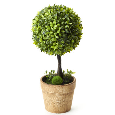 Mini-topiaire buis artificiel 13" dans un pot de fleurs