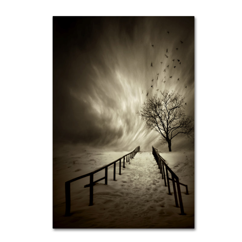 « escaliers to the sanctuary », reproduction d’impression sur toile tendue, H 47 po x l 30 po