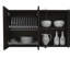 Armoire de cuisine murale Verona avec support à vaisselle et tablettes - Wengé-53406394