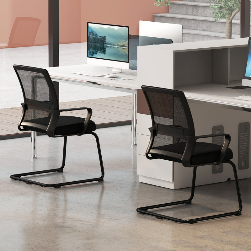 Inbox Zero Office Guest Chair Set Of 10 Conference Reception Chair W/ Lumbar Support & Sled Base