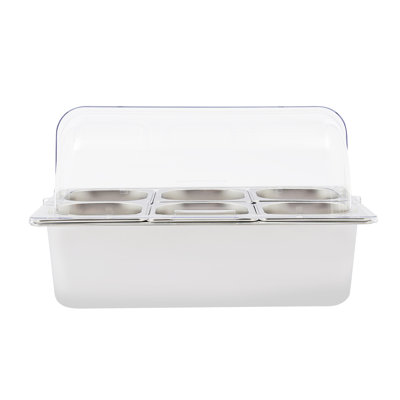 Bergeronnes Stainless Steel 20 Quarts 6-grid Buffet Food Container