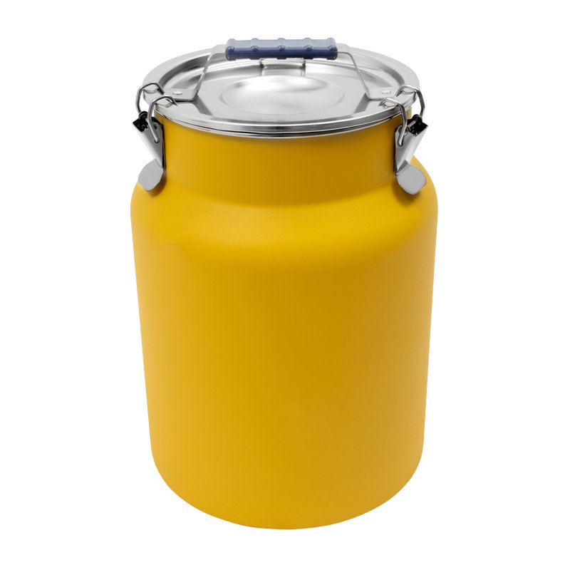 Contenant alimentaire en acier inoxydable 12L / 3,17 gallons avec couvercle, Jaune
