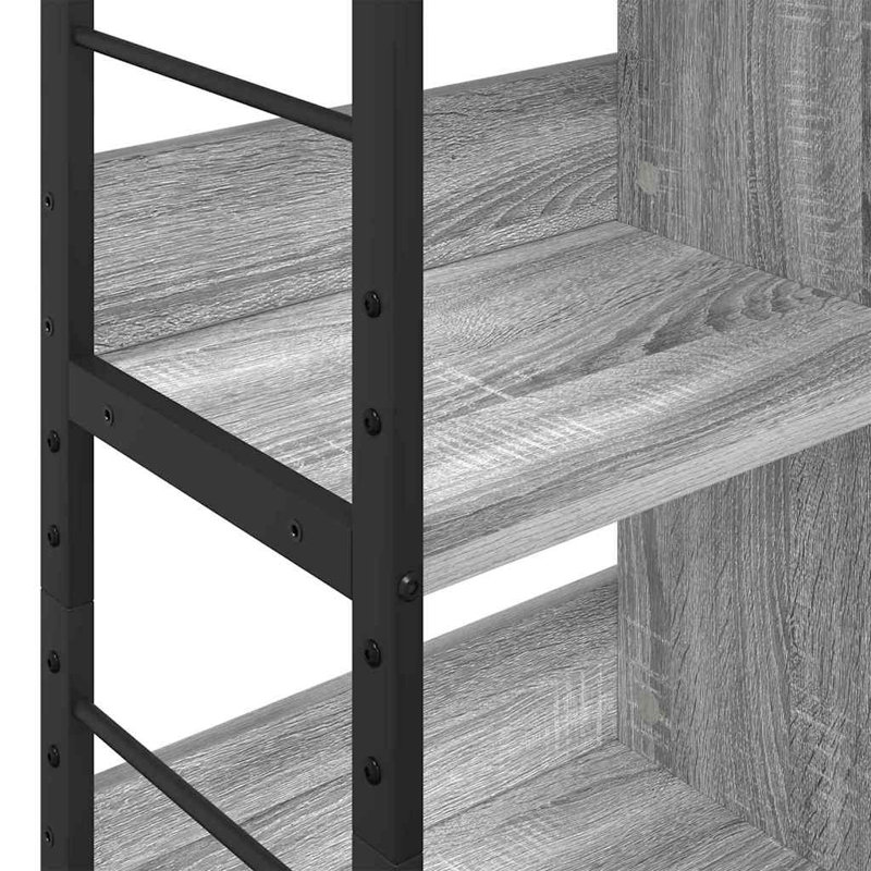 82 cm W Steel Etagere Bookcase, (3 Shelves) 112cm. H x 82cm. W x 32cm. D, Grey Sonoma