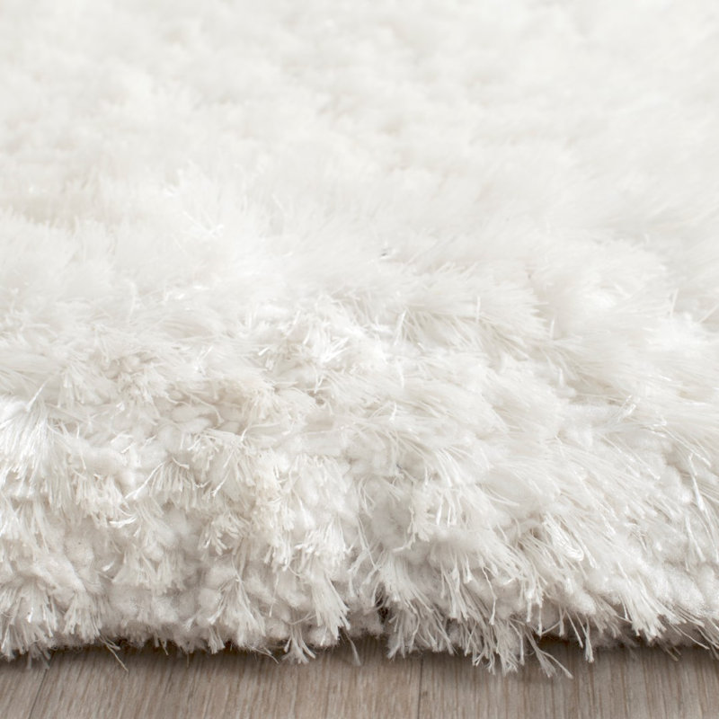 Chamiyah Shag Hand Tufted Performance Solid Color Rug, Rectangle 4' x 6'