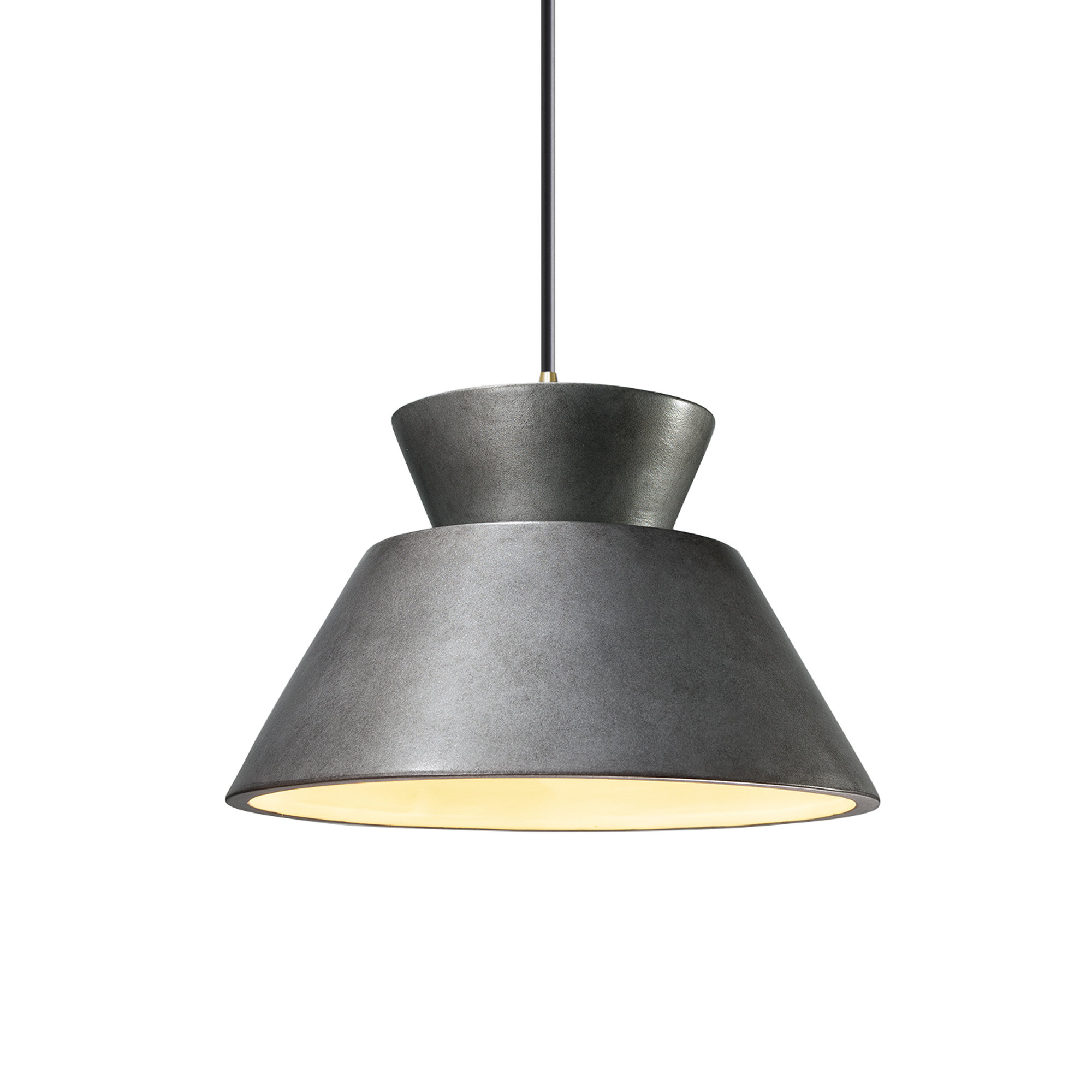 Logan 1 - Light Single Geometric LED Pendant, Antique Silver, Antique Brass, Incandescent