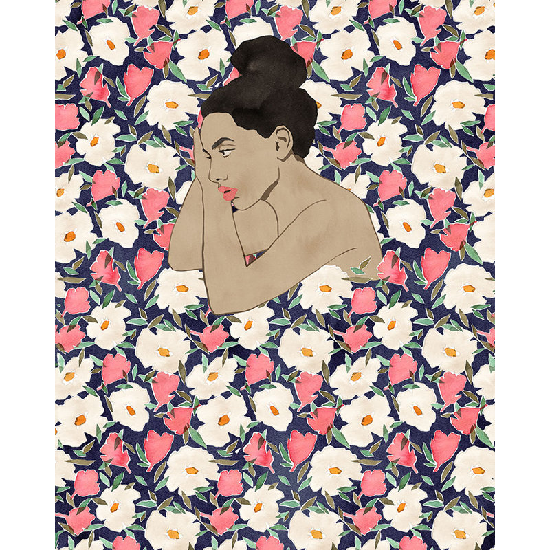 «Flower Bed - Daisy» par Aurora Bell - Art mural encadré, Image au gel brossé
