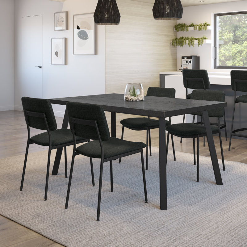 18.375'' H Upholstered Side Chair, Black, Black