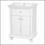 Meuble-lavabo moderne de 24 po avec tiroir basculant et charnières à fermeture en douceur, armoire de salle de bain avec structure ouverte au dos, pieds tournés en boule avec élégance française-1280237935