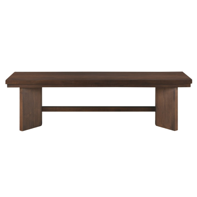 Banc de salle à manger Bloi, base en tréteau en forme de X, structure en bois brun de 59 po