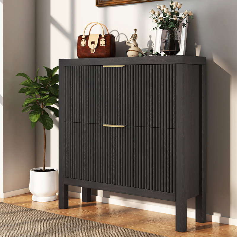 Armoire de rangement pour 18 paires de chaussures, Noir