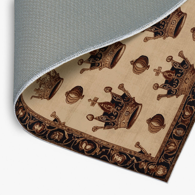 Tapis beige français d'intérieur et d'extérieur, Rectangle 4pi x 6 pi