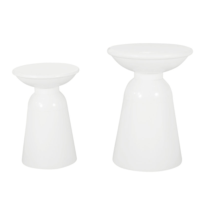 Table d'appoint Atira, Blanc, null