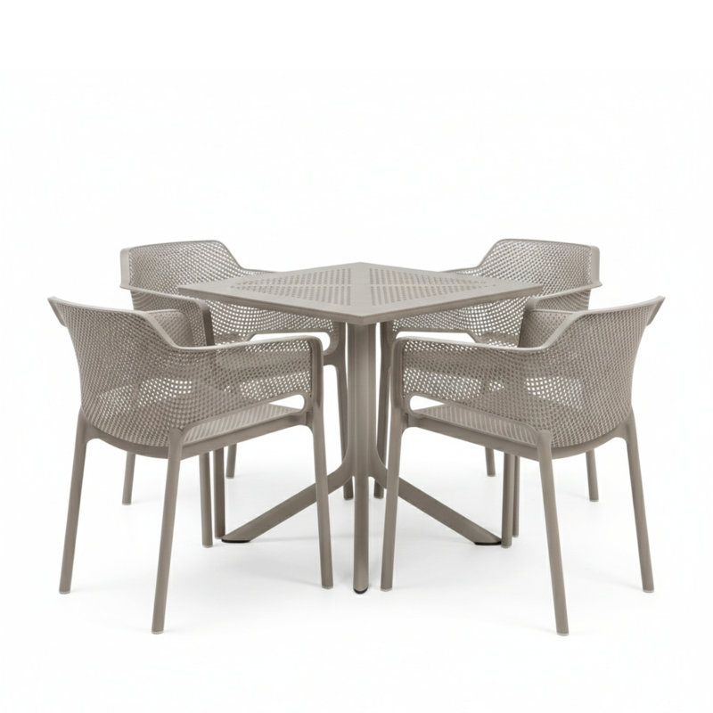 4 - Person Patio Dining Set with Square Table, Blue