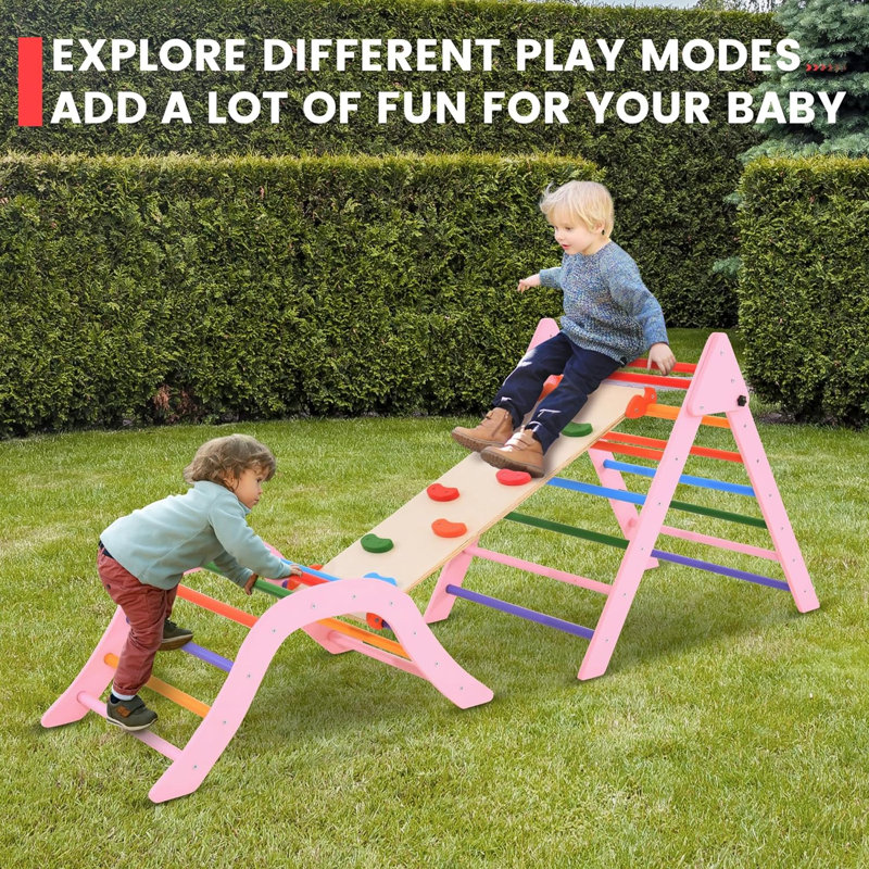 GURLLEU 75'' W Wood Climber, Pink