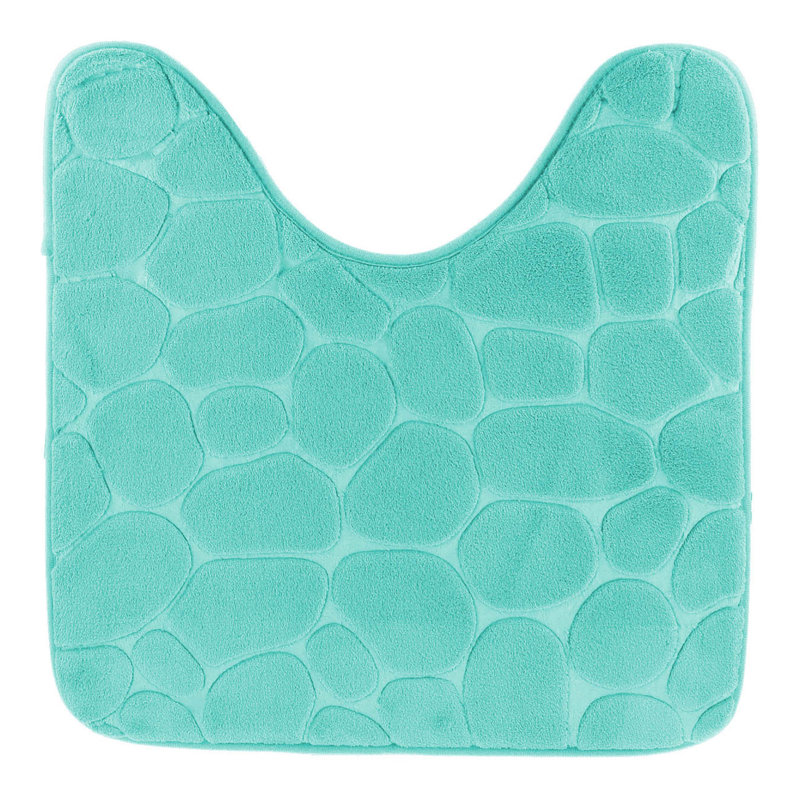 Contour Bath Rug Memory Foam Mat 3D Pebble 20”L x 20”W, Blue
