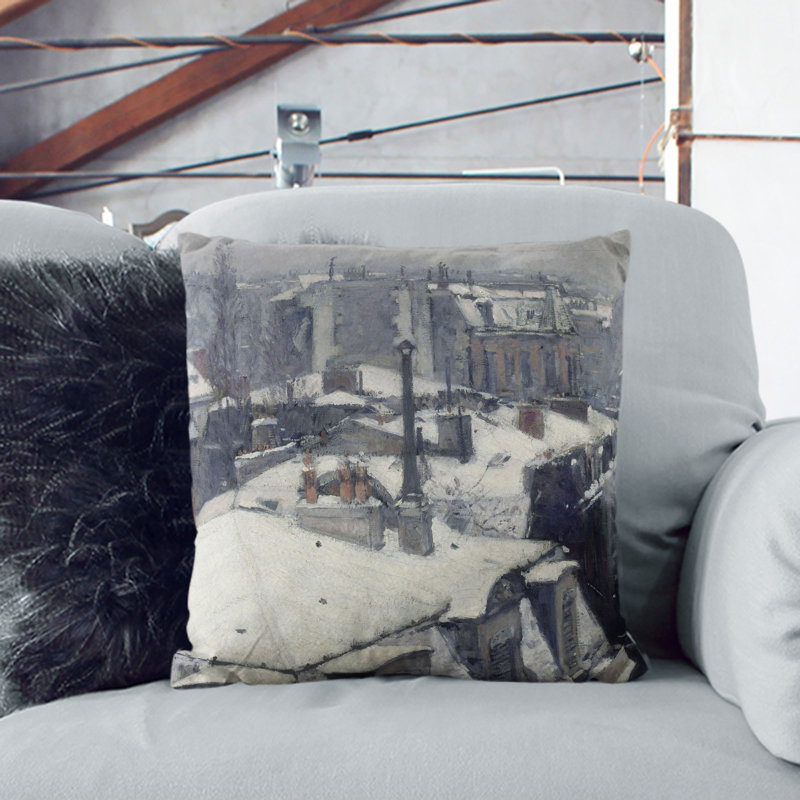 Rooftops in the Snow Vol.2 Scatter Cushion, Black, 55cm H x 55cm W x 20cm D