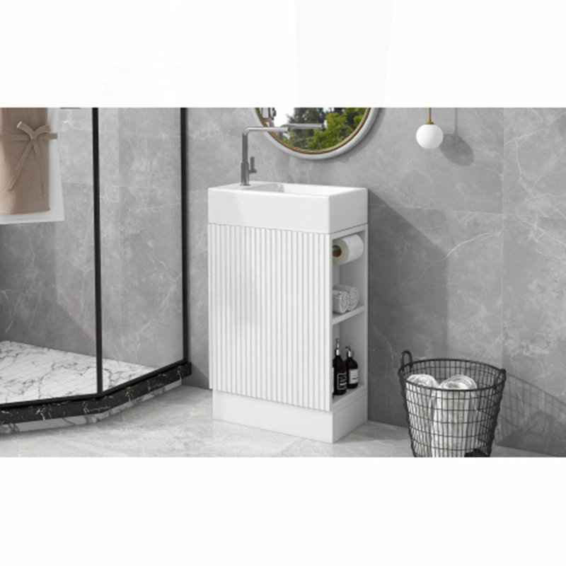 18.6" Bathroom Vanity with Sink, White