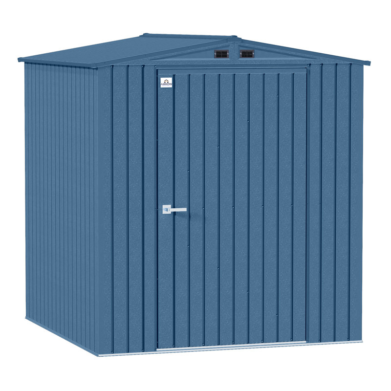 Elite 6 ft x 6 ft Blue Galvanized Steel Storage Shed