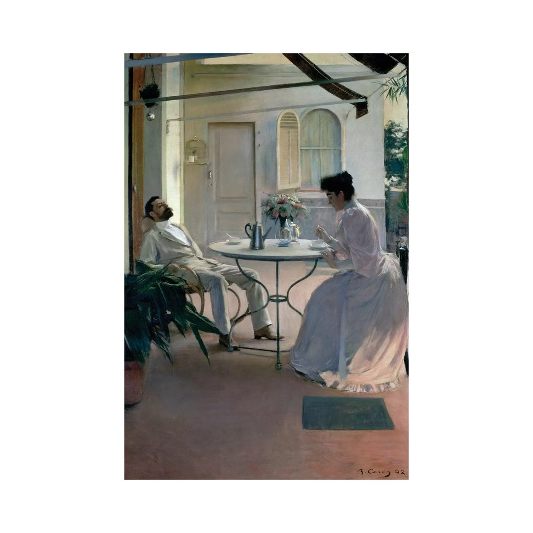 Open Air Interior, Barcelona, 1892 by Ramon Casas I Carbo - Wrapped Canvas Gallery-Wrapped Canvas Giclée
