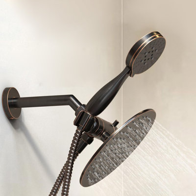 Dual Shower Head Combo, 8-Inch Rainfall & 3-Flow Handheld,2.5 GPM