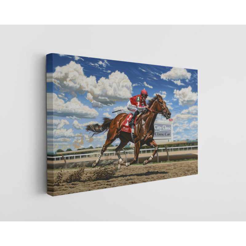 Reproduction de peinture, "Jockey Riding a Horse", art mural moderne pour la maison et le bureau, H 16 po x l 24 po