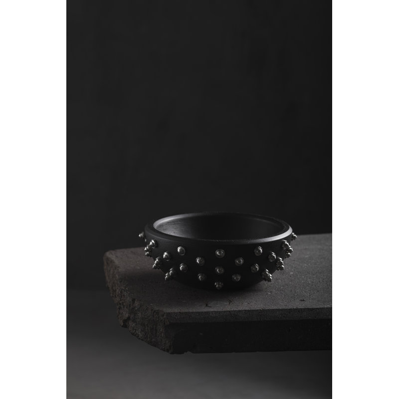 SOULFUL OBJECTS Handmade Decorative Bowl, Black/Silver