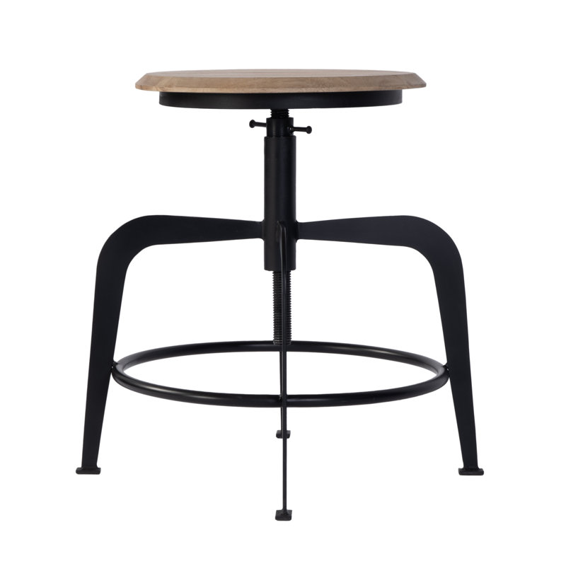 Tabouret de bar réglable en fer de 20 à 27 po de hauteur Edison