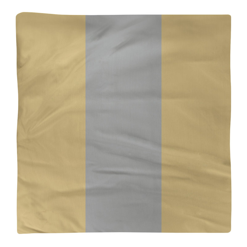 Striped Square Napkin, Gold/Gray/Gold, Cotton Twill, 22" H x 22" W x 0.25" D