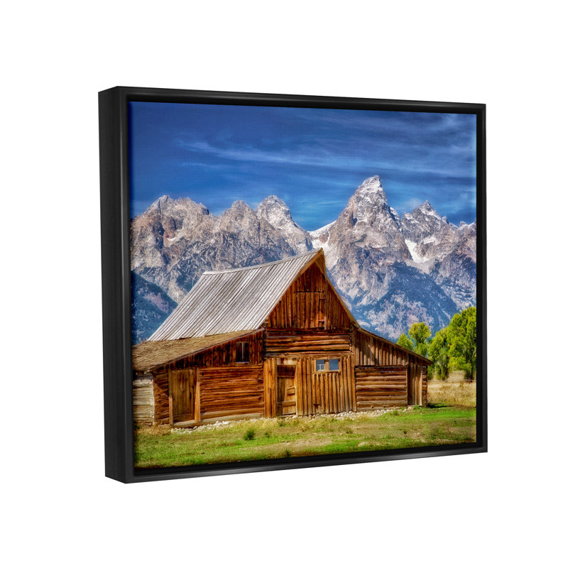 Cabin Mountain Range Landscape par Dennis Frates, photographie, Cadre flottant noir de jais, H 17 po x l 21 po x P 1,7 po