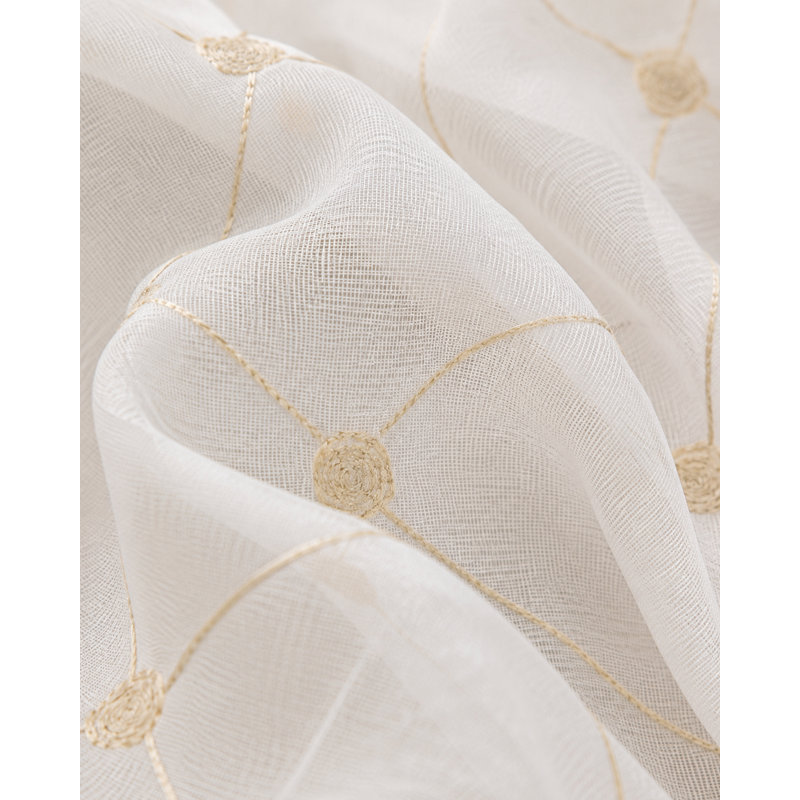 Renna Sheer Curtain Single Panel, 54" W x 84" L, Gold