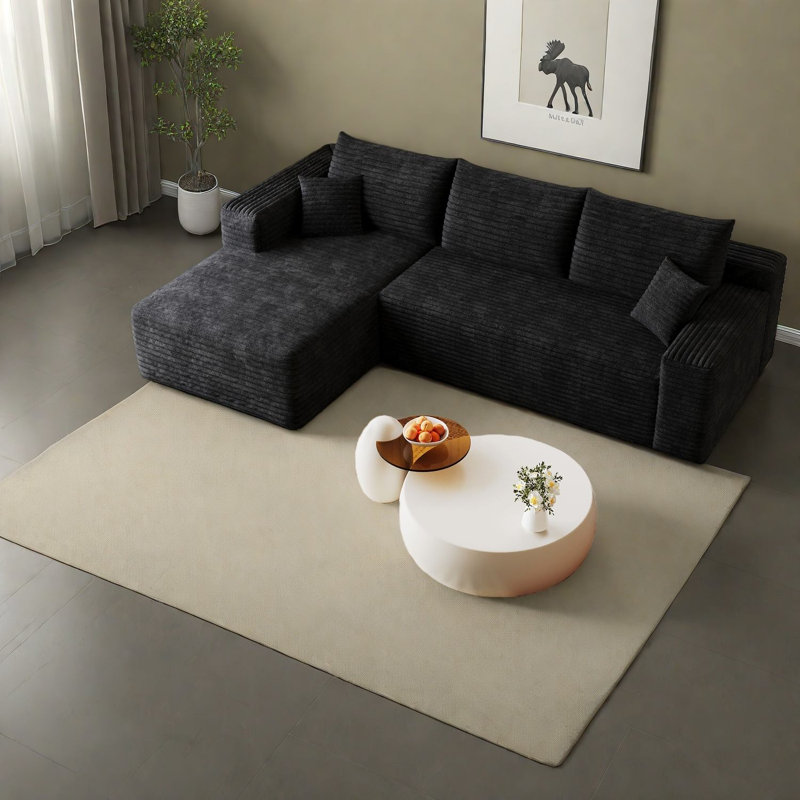 Canapé modulaire à compression en velours côtelé 95 pouces Compression Cloud