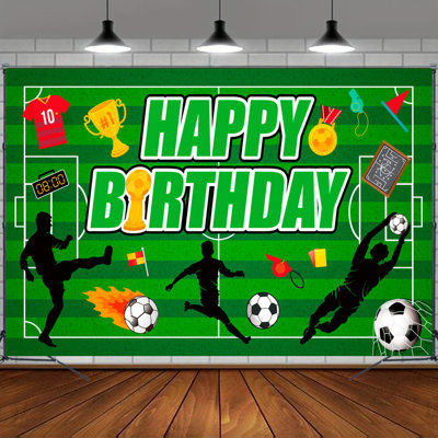 Soccer Backdrop for Birthday Party, 71x43'' Soccer Birthday Backdrop