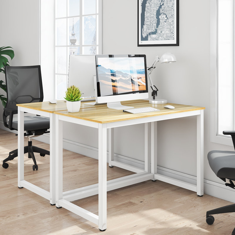 Bureau d'écriture pour bureau à domicile Agostini, Chêne / Blanc