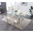 Azruddin Extendable Glass Top Metal Base Dining Table