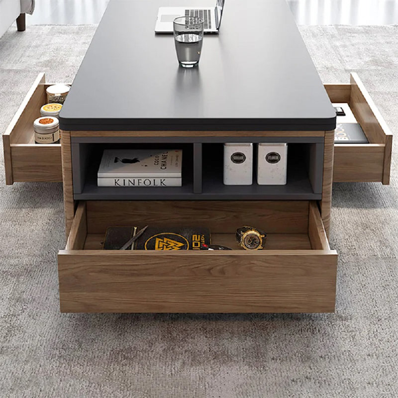 Table basse à roulettes avec rangement Hesther
