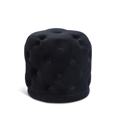 Harper 18" Wide Velvet Tufted Round Standard Ottoman
